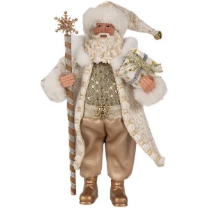 Clayre & Eef 65593 Weihnachtsdeko Weihnachtsmann Gold...