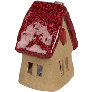 Clayre & Eef 6CE1777 Dekoration Haus Braun Rot Keramik 10x8x13 cm Landhausstil