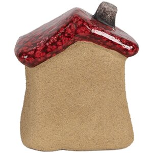 Clayre & Eef 6CE1778 Casă decorativă maro roșu ceramică 7x6x8 cm
