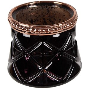 Clayre & Eef 6GL4567 Teelichthalter Glas Schwarz...