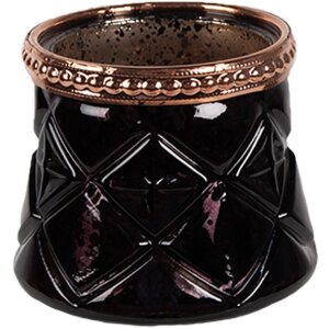 Clayre & Eef 6GL4567 Teelichthalter Glas Schwarz...