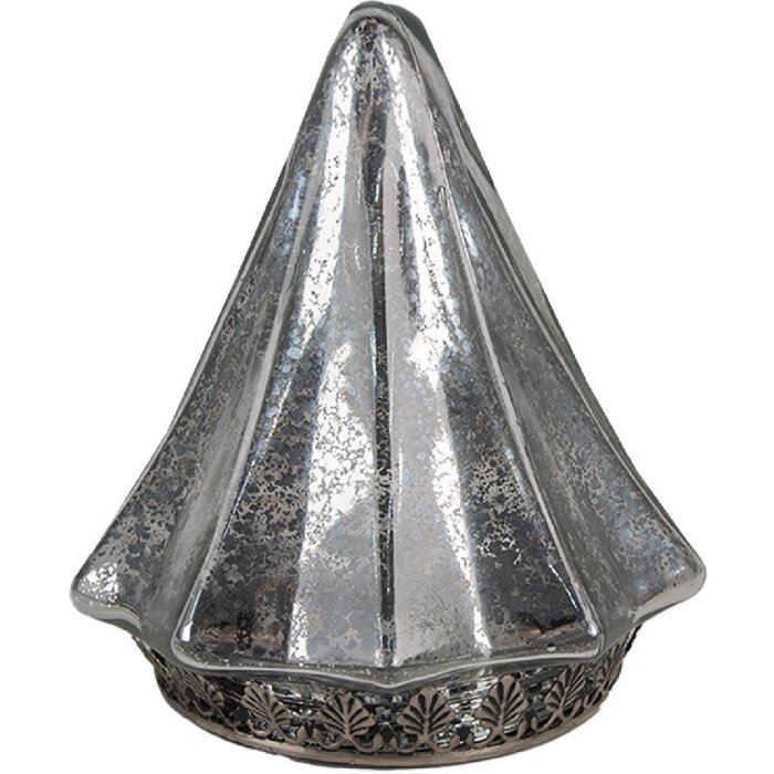 Clayre & Eef 6GL4570ZI Weihnachtsbaum LED Ø 14x16 cm Silber Vintage Look