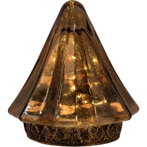 Clayre & Eef 6GL4588 Weihnachtsbaum LED Gold Glas...