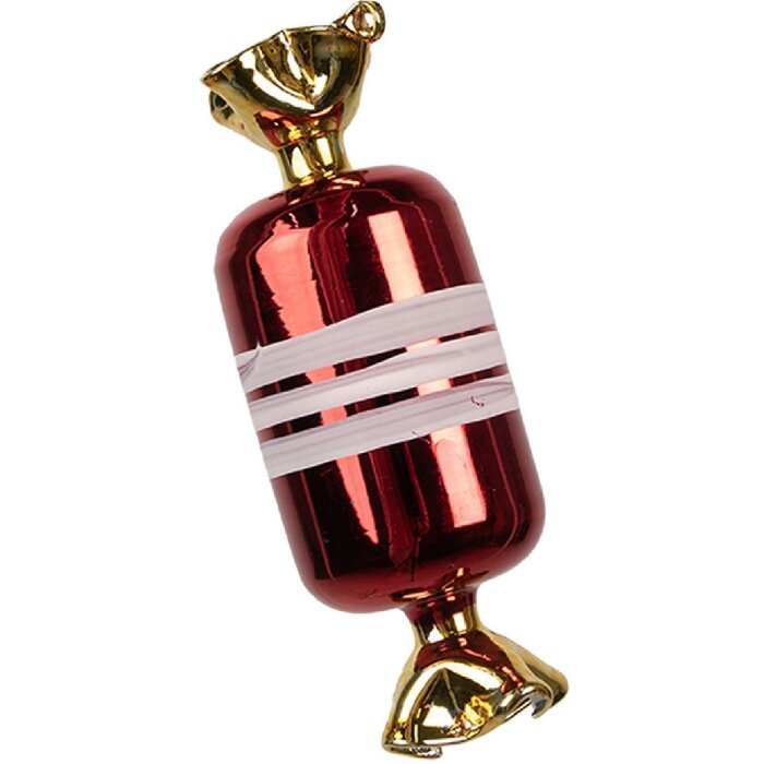 Clayre & Eef 6GL4647 Pom de Crăciun glob de sticlă roșu Ø 5x14 cm