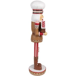 Clayre & Eef 6PR4257 Decorațiune de Crăciun Spărgătorul de nuci Brown Red 13x12x46 cm Poliresină