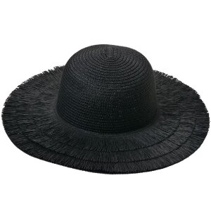 Juleeze JZHA0102Z Damenhut schwarz Fransen-Design Eleganz