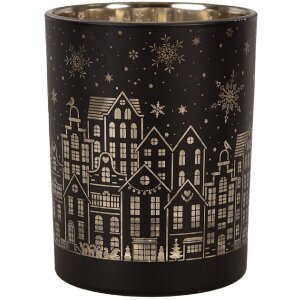 Clayre & Eef 6GL4606 Teelichthalter Set Schwarz Gold...