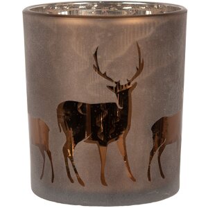 Clayre & Eef 6GL4661 Teelichthalter Hirschmotiv Braun...
