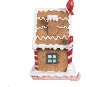 Clayre & Eef 6PR4258 Suport pentru ciorapi de Crăciun casă de turtă dulce 13x11x18 cm