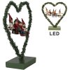 Clayre & Eef 65531 LED Deko Herz Wichtel 26x9x28 cm Weihnachtsdeko Landhaus