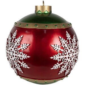Clayre & Eef 6PR4249 Weihnachtskugel Rot Polyresin...
