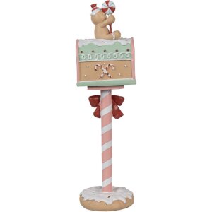 Clayre & Eef 6PR4265 Decor de Crăciun cutie poștală Roz 11x10x36 cm Poliresină