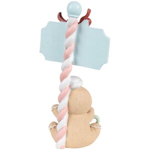 Clayre & Eef 6PR4269 Dekoration Lebkuchenmännchen Beige Grün 13x10x25 cm