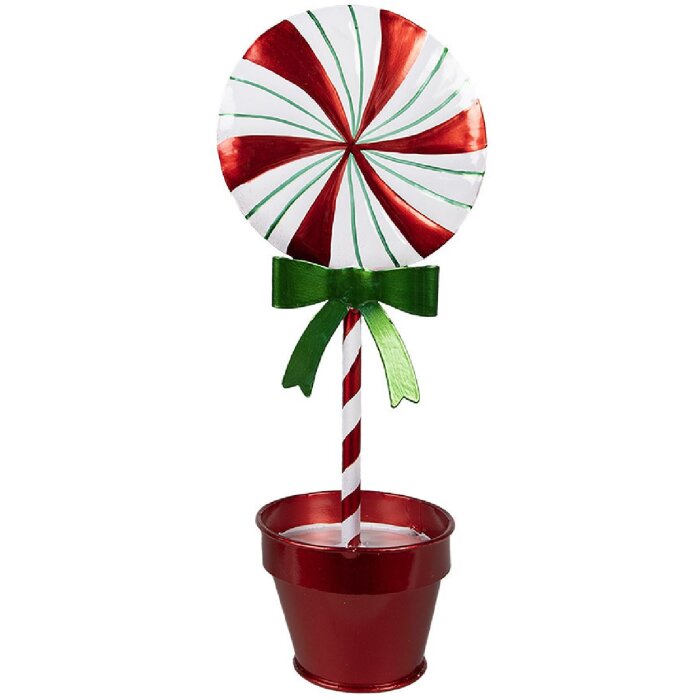 Clayre & Eef 6Y5627 Decorațiune Lollipop Metal roșu 12x9x31 cm