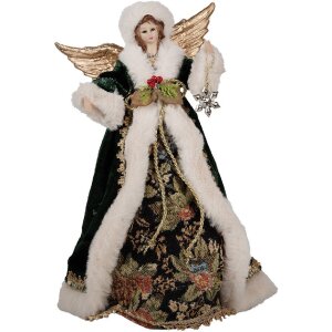 Clayre & Eef 65624 Deko Engel Textil Beige Grün...