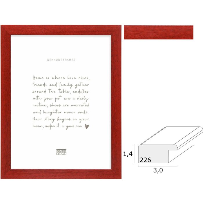 Deknudt S226K4 Bilderrahmen Holz Rot 10x15 bis 70x100 cm Flachprofil