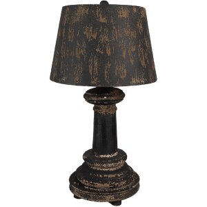 Clayre & Eef 6LMC0089 Tischlampe Holz Eisen...