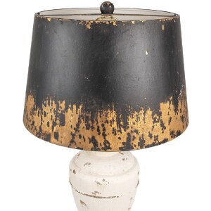 Clayre & Eef 6LMC0090 Tischlampe Beige Schwarz...