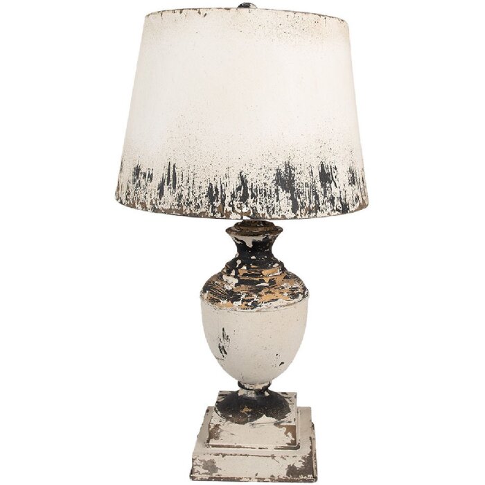 Clayre & Eef 6LMC0091 Lampă de masă Bej Ø 32x60 cm Lemn Fier E27 60W