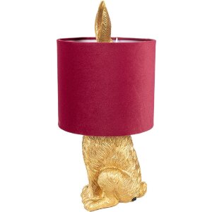Clayre & Eef 6LMC0099GOVBU Tischlampe Kaninchen Gold Rot Ø 20x43 cm E27 60W
