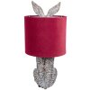 Clayre & Eef 6LMC0099VBU Lampă de masă Rabbit Design roșu Ø 20x43 cm E27 60W