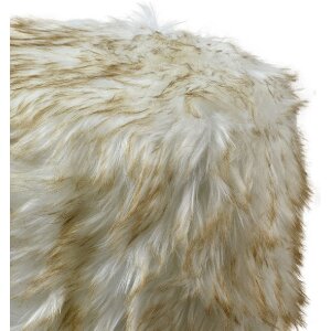 Clayre & Eef 65730 Hocker Weiß Braun Holz Textil Ø 32x40 cm Rund