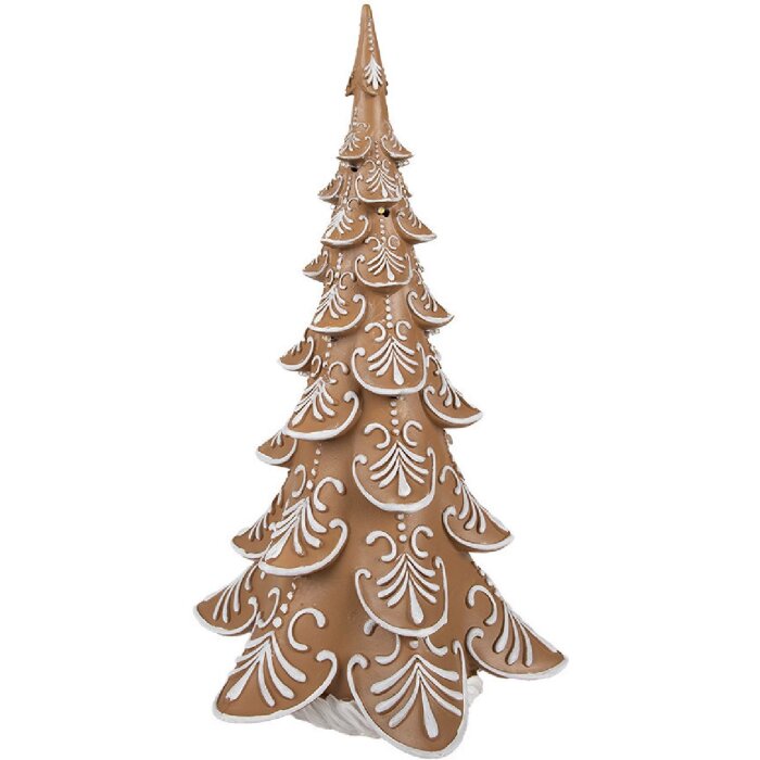 Clayre & Eef 6PR3905GG Weihnachtsbaum LED Braun Beige 26x23x42 cm 3xAA