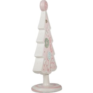 Clayre & Eef 6PR4219 Deko Weihnachtsbaum Rosa Polyresin 12x9x25 cm