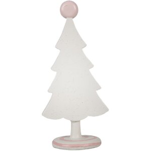 Clayre & Eef 6PR4219 Deko Weihnachtsbaum Rosa Polyresin 12x9x25 cm