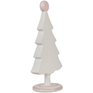 Clayre & Eef 6PR4219 Deko Weihnachtsbaum Rosa Polyresin 12x9x25 cm