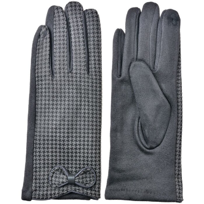 Juleeze JZGL0100 Handschuhe 9x23x1 cm grau Hahnentritt Schleife