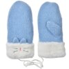 Juleeze JZGL0103 Handschuhe Blau Weiß Katzendesign 10x23x3 cm Kuschelfutter