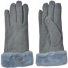 Juleeze JZGL0108 Handschuhe grau 9x23x2 cm Kunstfellbesatz warmes Innenfutter