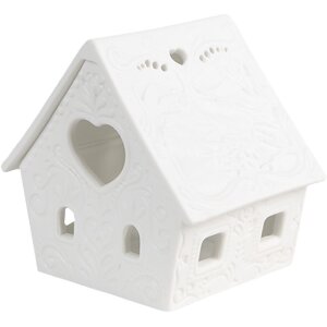 Clayre & Eef 6CE1740 Teelichthalter Haus Porzellan...