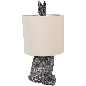 Clayre & Eef 6LMC0099VBE Lampă de masă Rabbit Design Ø20x43cm E27 60W Brown Beige