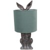 Clayre & Eef 6LMC0099VLGR Lampă de masă Rabbit Design Ø20x43 cm verde E27 60W