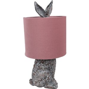 Clayre & Eef 6LMC0099VP Lampă de masă Rabbit Ø20x43 cm maro roz E27 60W