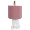 Clayre & Eef 6LMC0099WVP Lampă de masă Rabbit Country Style Alb Roz E27 60W