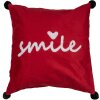 Clayre & Eef KT021.365 Husă de pernă Smile Roșu Alb 45x45 cm Poliester