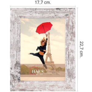 Haes Deco Bilderrahmen SP001136 Paris Weiß Braun 13x18 cm Holzoptik Acrylglas