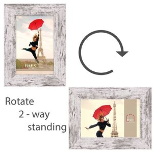 Haes Deco Bilderrahmen SP001136 Paris Weiß Braun 13x18 cm Holzoptik Acrylglas