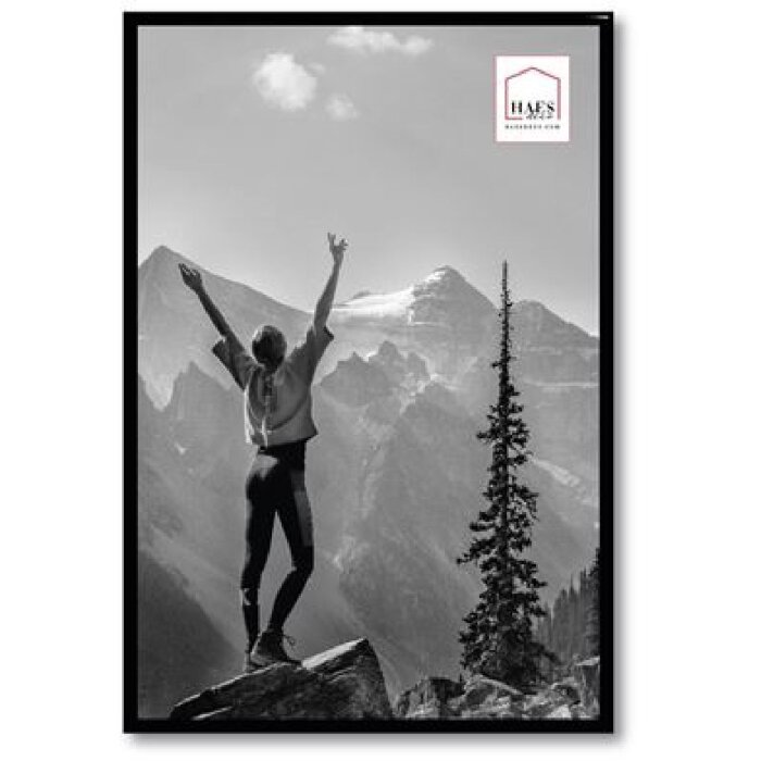 Haes Deco Kunststoff-Fotorahmen Easy Frame Schwarz 30x45 cm Abgerundetes Profil