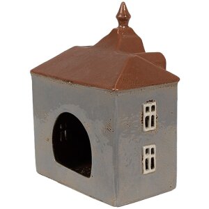 Clayre & Eef 6CE1883 Suport pentru lămpi de ceai Casă Ceramică Gri Brown 16x9x20 cm