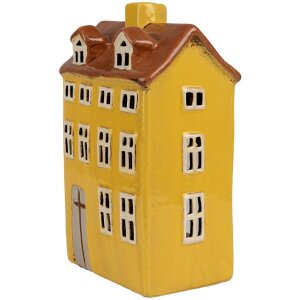 Clayre & Eef 6CE1885 Teelichthalter Haus Keramik Gelb...