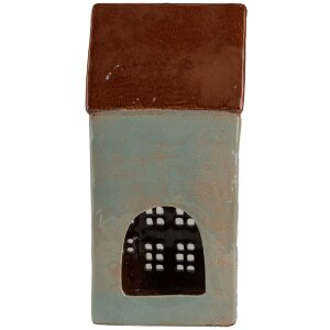 Clayre & Eef 6CE1886 Suport pentru lămpi de ceai Casă Ceramică Gri Brown 15x11x30 cm
