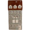 Clayre & Eef 6CE1886 Suport pentru lămpi de ceai Casă Ceramică Gri Brown 15x11x30 cm