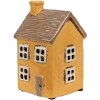 Clayre & Eef 6CE1891 Teelichthalter Haus Keramik Gelb 9x9x15 cm Landhausstil