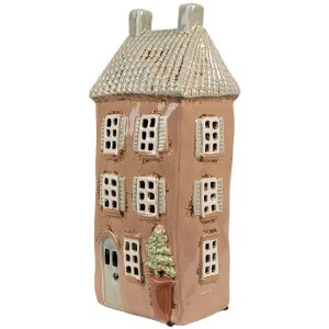 Clayre & Eef 6CE1895 Teelichthalter Haus Keramik...