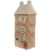 Clayre & Eef 6CE1895 Teelichthalter Haus Keramik Braun Beige 12x9x28 cm