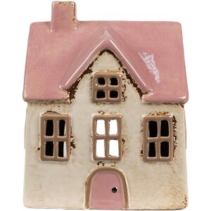 Clayre & Eef 6CE1900 Teelichthalter Haus Beige Rosa...